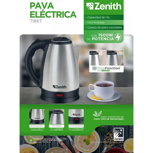 PAVA ELECTRICA ZENITH TIBET ACERO INOXIDABLE
