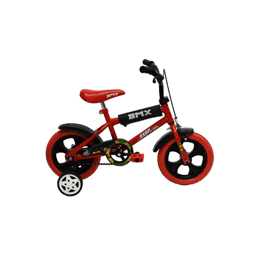 BICICLETA BMX EXER RODADO 12 ROJO Y NEGRO
