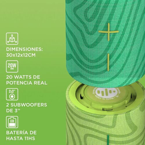 PARLANTE PORTATIL STROMBERG MEGA TWIN VERDE