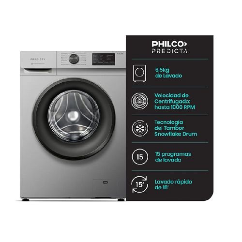 LAVARROPAS AUTOMATICO PHILCO PREDICTA - 94PHLF6510P2  KG GRIS
